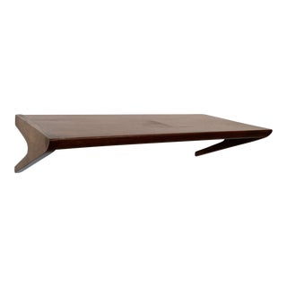 1960s Mid-Century Modern Walnut Floating Wall Shelf For Sale