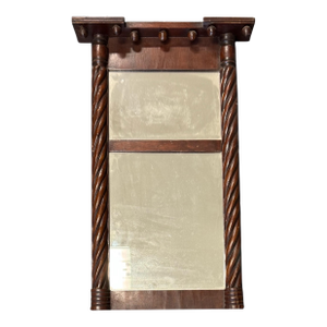 Antique Federal 21" Split Mirror With Barley Twist and Acorn Details