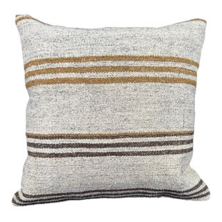 Turkish Hemp Pillow Cushion Natural Beige Brown Cushion Cover 20"x20" For Sale