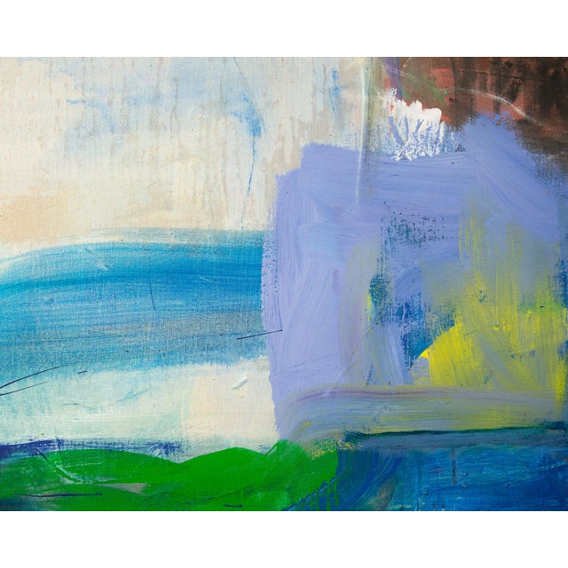 Blue Oil on Canvas Abstract Painting by Zanne Hochberg For Sale - Image 8 of 10