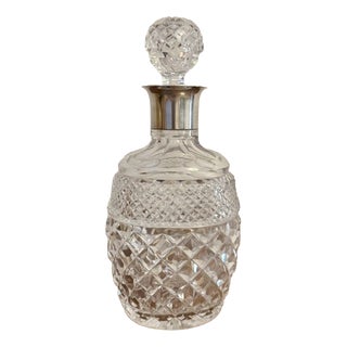Antique Edwardian Silver Collar Shaped Decanter, 1900, Set of 2 For Sale