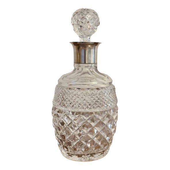 Antique Edwardian Silver Collar Shaped Decanter, 1900, Set of 2 For Sale