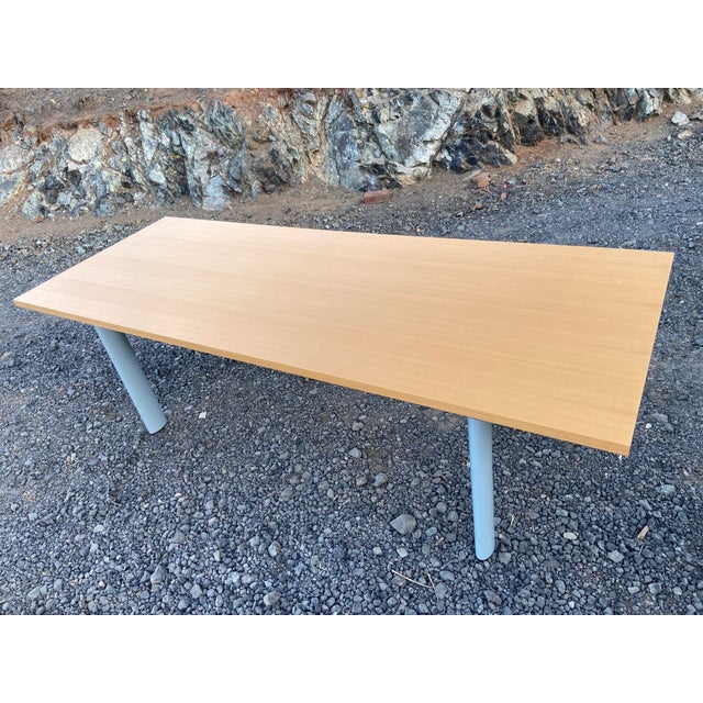 Cassina - Le Corbusier - Dining Table - Lc6 Dining Table Oak and Grey Metal Base For Sale - Image 13 of 18