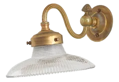 Antique Reclaimed Glass Wall Light from Holophane, 1950s