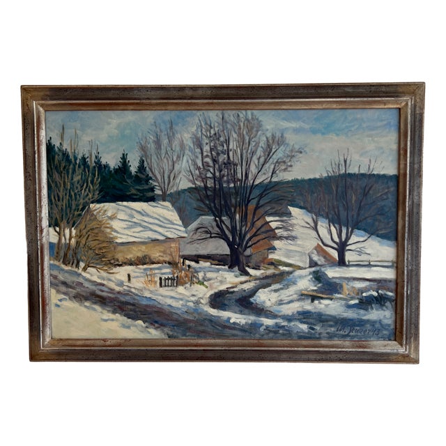 Markus Jenzer, Campagne enneigée, 1973, Oil on Canvas, Framed For Sale