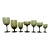 Vintage Sasaki Romance Green Glassware Complete Service Set - 7 pcs For Sale