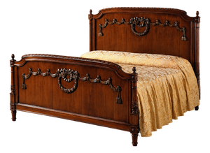 Italian Louis XVI Walnut King Size Bed