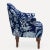 Cloth & Company John Robshaw x Cloth & Company Josephine Chair in Daman Blue For Sale - Image 4 of 6