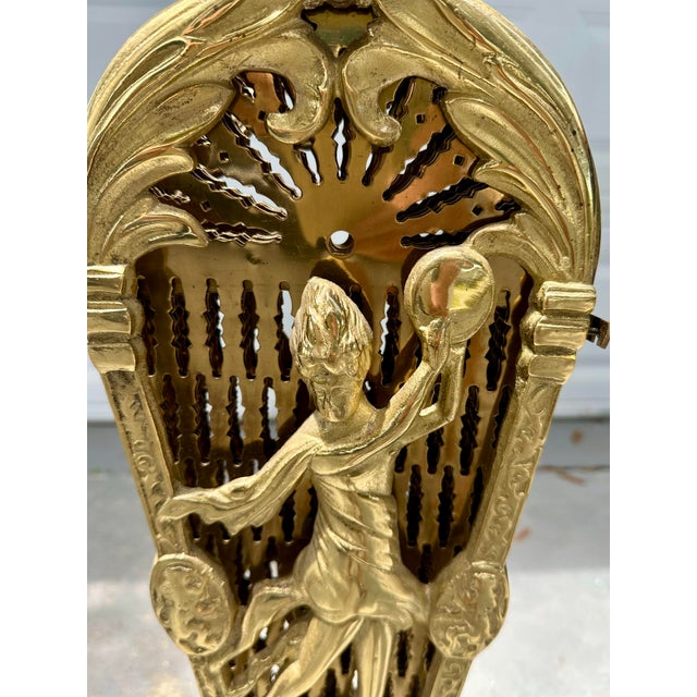 Art Deco Vintage Art Deco Figural Brass Peacock Folding Fireplace Screen, Circa 1925. For Sale - Image 3 of 9