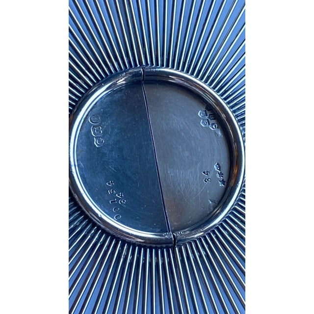 Metal Antique Meriden Britannia Silverplate Expandable Trivet Sunburst-Style Pattern For Sale - Image 7 of 8