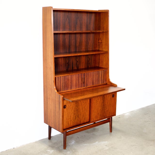 Brown Nexø Møbelfabrik Rosewood Secretary Desk / Bookcase Designed by Johannes Sorth For Sale - Image 8 of 17