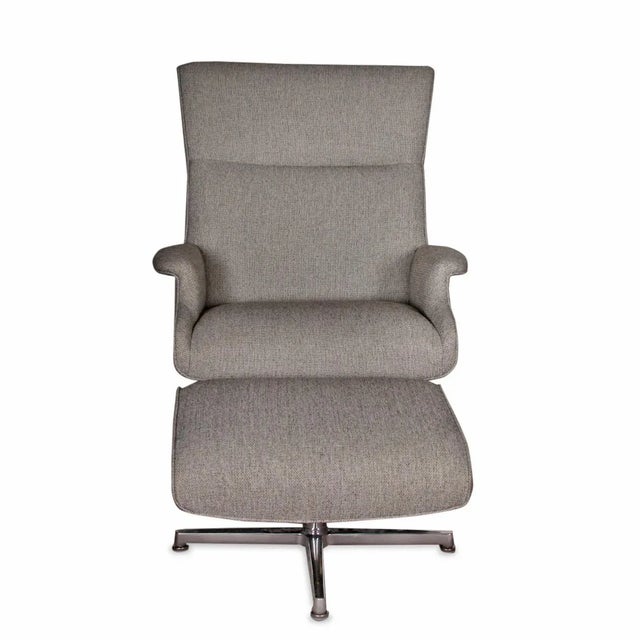 Beau Custom Swivel Chair With Ottoman From Room & Board For Sale - Image 13 of 13