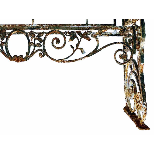1920s Antique Wrought Iron Garden Bench For Sale - Image 5 of 6