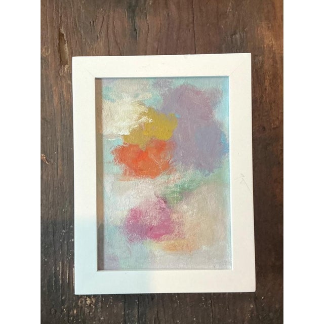 Wood Vintage Abstract Expressionist Style Painting on Board For Sale - Image 7 of 12