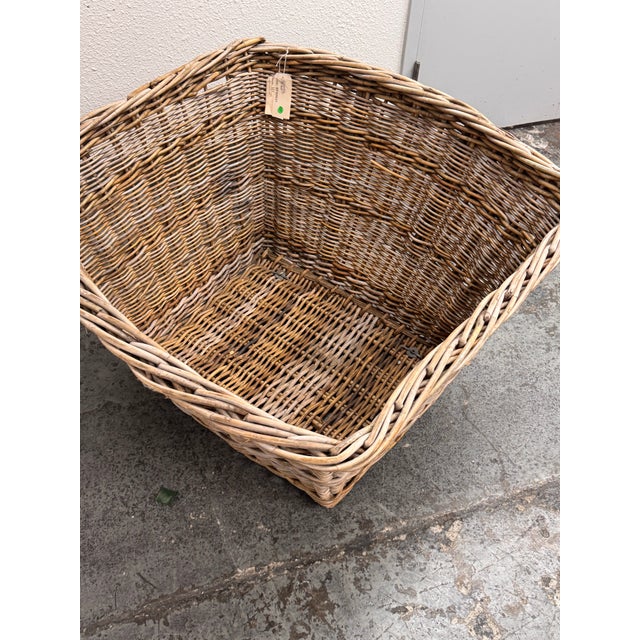 Gander & White French Woven Wicker Basket, Vintage For Sale - Image 4 of 12