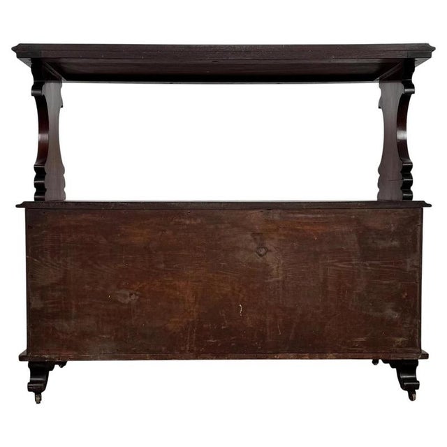 19th Century Antique English Mahogany Cupboard with Cabriole Legs For Sale - Image 6 of 11