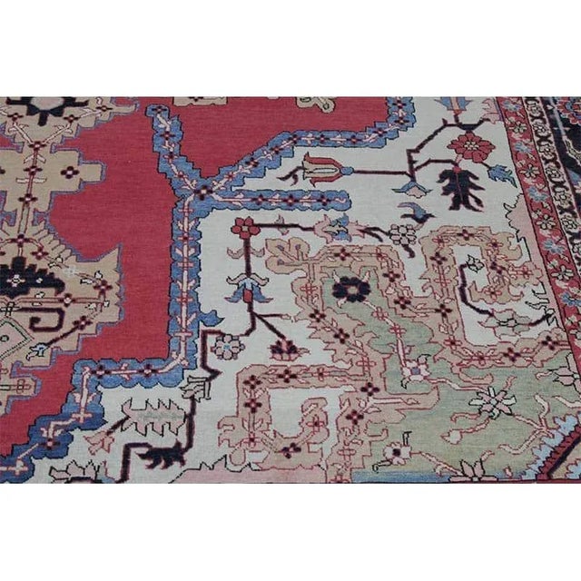 Old Persian Heriz Area Rug 9’10” X 14’4″ For Sale - Image 11 of 13