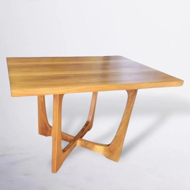 1950s Rare Vintage 1950s Broyhill Emphasis Mid-Century Modern Table | Brasilia Style Walnut MCM Vintage Accent Table For Sale - Image 5 of 7