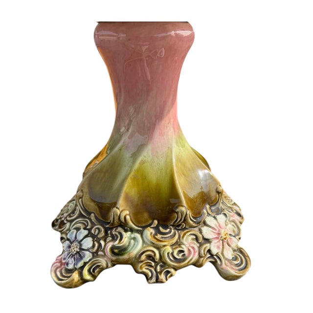 Pink Antique European Majolica Compote For Sale - Image 8 of 11