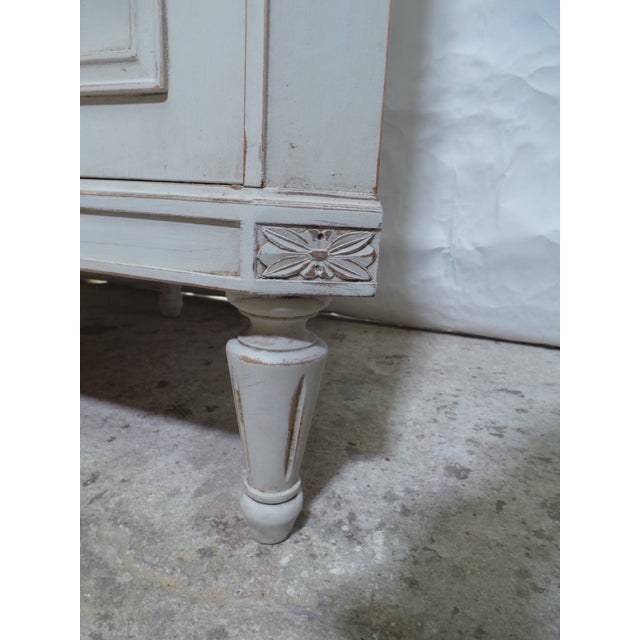 Antique White Swedish Gustavian Style 4 Door Corner Cabinet For Sale - Image 8 of 9