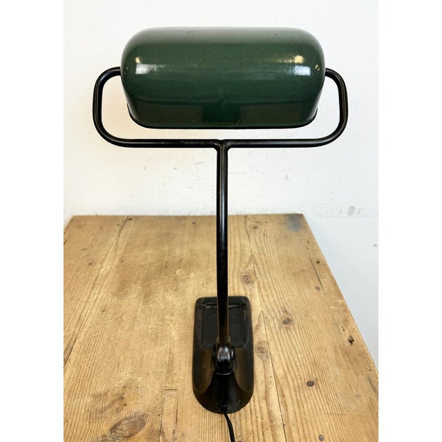 Green Enamel Bank Lamp from Bur, 1930s For Sale - Image 14 of 18