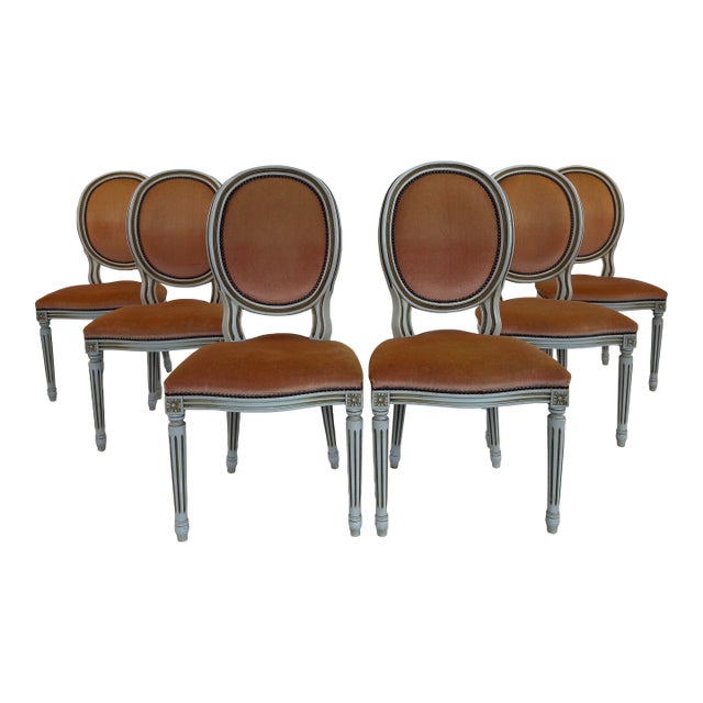 French Louis XVI Style Dining Chairs – Set of 6 For Sale