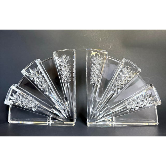 Pair of Vintage Waterford Crystal Pineapple Cut Fan Bookends For Sale - Image 11 of 11