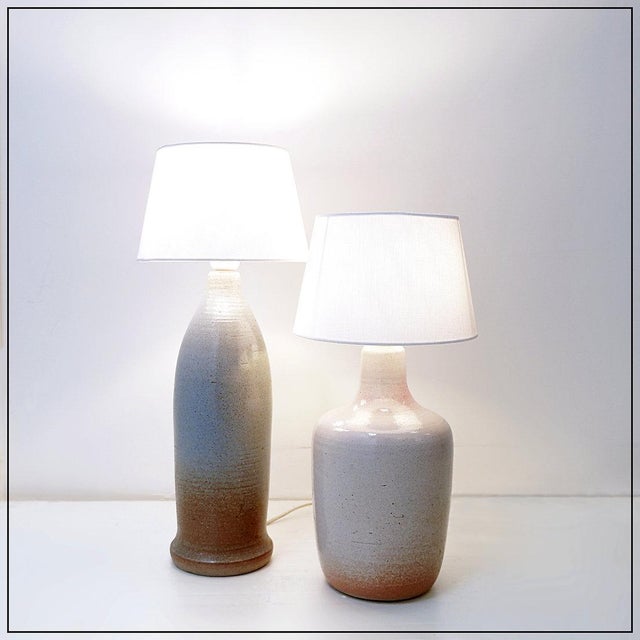 Vintage Two-Tone Finish Ceramic Table Lamps, 1980s, Set of 2 For Sale - Image 12 of 12