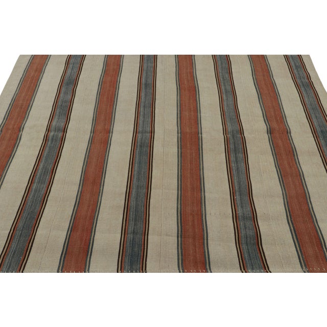 Tribal 1950s Vintage Afghani Tribal Kilim Rug With Stripes For Sale - Image 3 of 7