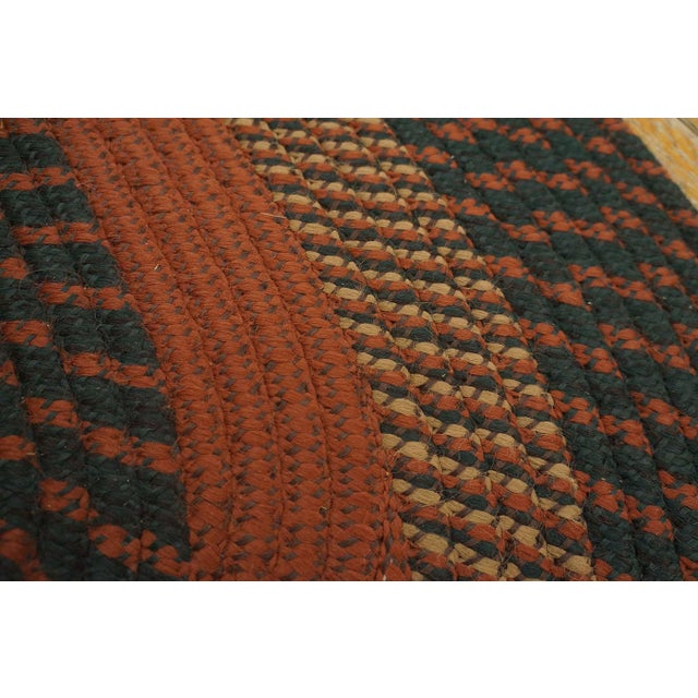 Mid 20th Century 1950s Multicolor Geoemtric Antique American Braided Rug 2'8" X 4'3" Handmade Wool Carpet For Sale - Image 5 of 6