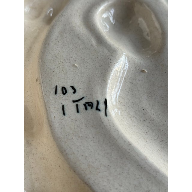 Dellarobbia Vintage Italian Majolica Pottery Della Robbia Style Wall Plaque For Sale - Image 4 of 15