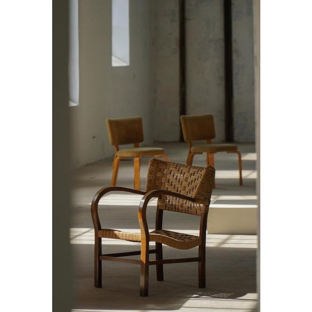 Mid-Century Modern Armchair in Beech and Rope by Erich Dieckmann, 1940s For Sale - Image 4 of 18