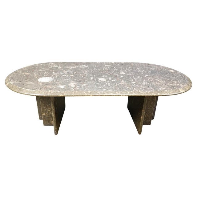 Vintage Italian Grey Marble Coffee Table, 1970s For Sale - Image 11 of 11