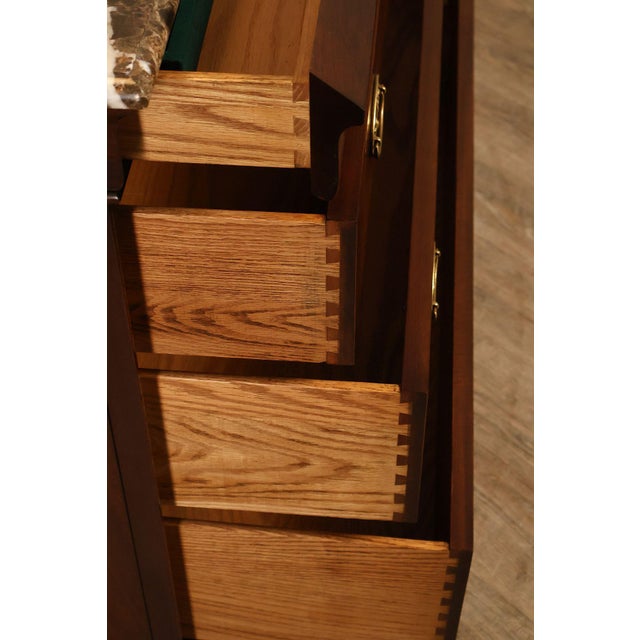 Henkel Harris Henkel Harris Empire Style Marble Top Mahogany Chest Of Drawers For Sale - Image 4 of 18