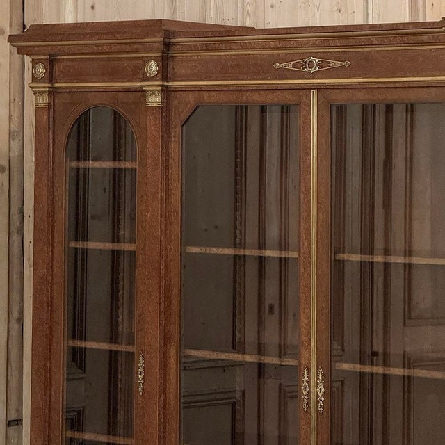 19th Century French Louis XVI Mahogany and Burl Bookcase by Maison Lalande of Paris For Sale - Image 11 of 18