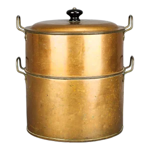 1880s Antique French Copper Steamer Pot