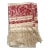 Victorian Turkey Red and Natural Linen Damask Fringed Table Runner Textile For Sale