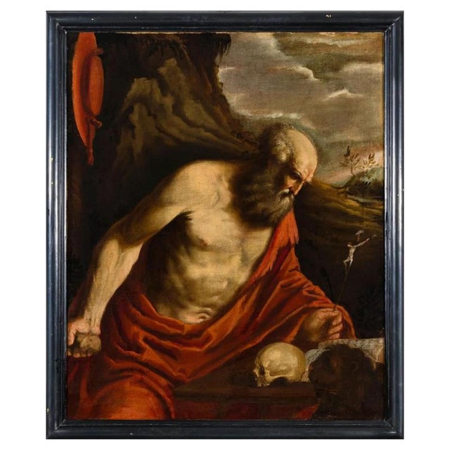 Leandro Da Ponte, Saint Jerome, Oil Painting on Canvas For Sale - Image 6 of 6