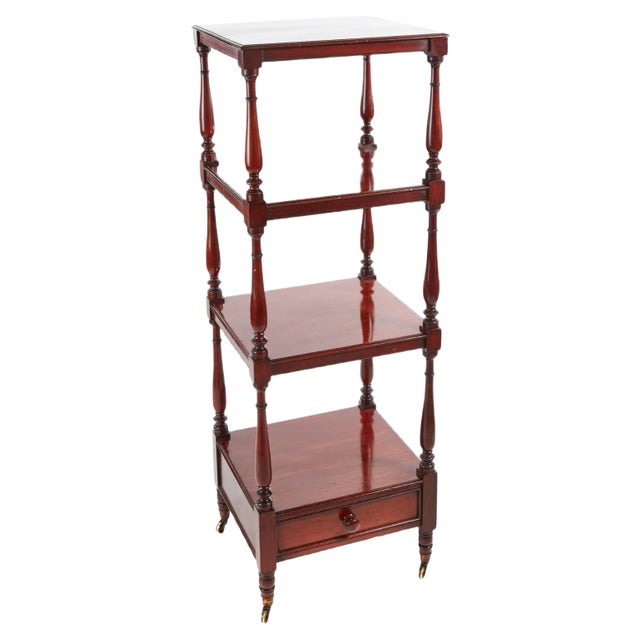 Antique William IV Mahogany Freestanding Four-Tier Whatnot For Sale