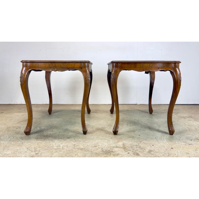 Early 20th Century Italian Walnut / Olive Burl Wood Side Tables For Sale - Image 12 of 12