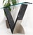 Glass Late 20th Century V Shape Marble Base Thick Glass Top Modern Custom Design Console Table For Sale - Image 7 of 12