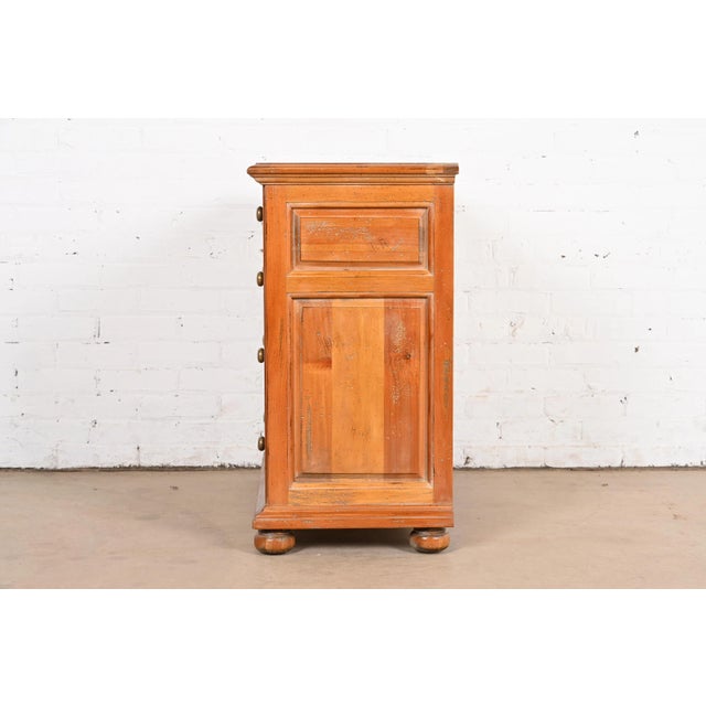 Henredon Spanish Colonial Carved Solid Pine Commode or Chest of Drawers For Sale - Image 10 of 12