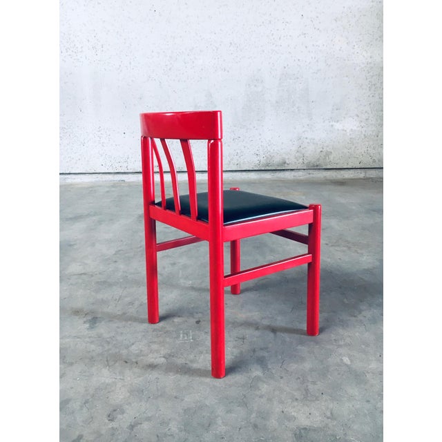 Mid-Century Modern Design Red Dining Chair Set, Belgium, 1960s, Set of 6 For Sale - Image 14 of 18