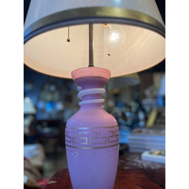 Light Pink Pair of Late 19th Century French Opaline Lamps For Sale - Image 8 of 8