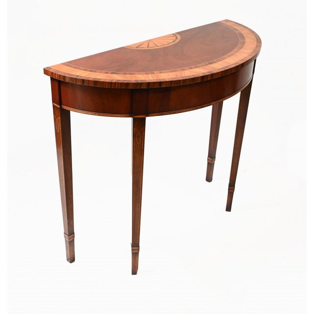 2000 - 2009 Regency Demi Lune Console Table in Maohogany For Sale - Image 5 of 8
