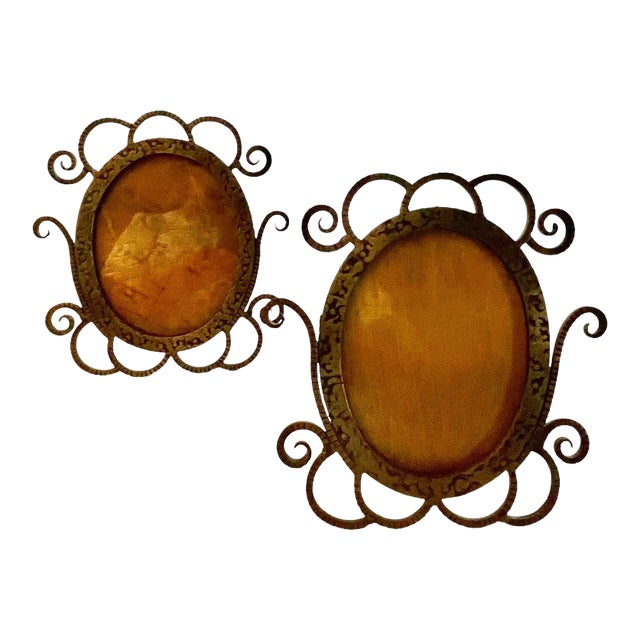Pair of 1920s French Art Deco Iron Picture Frames For Sale