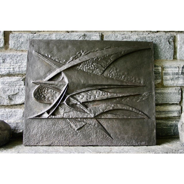 Fireplace Plaque or Wall Decoration by G. Legoff, 1950 For Sale - Image 4 of 4