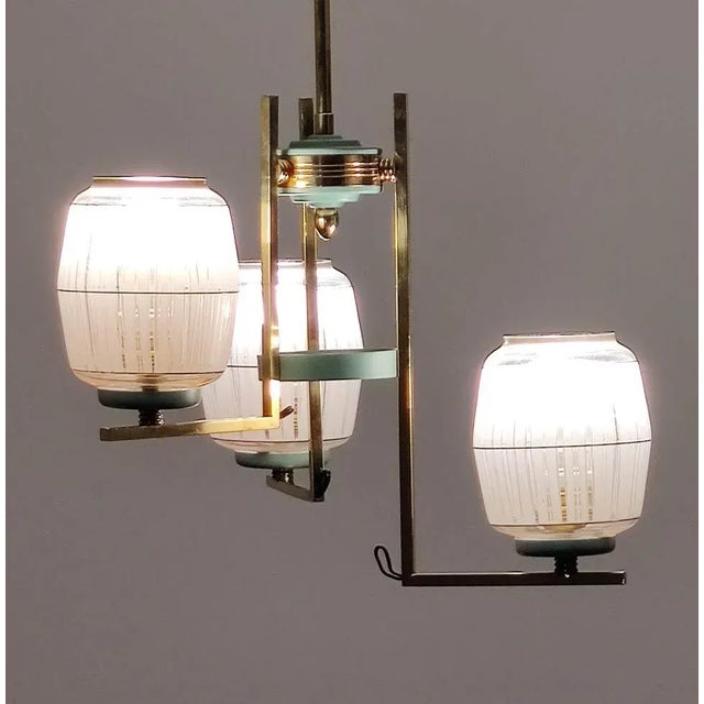 1960s Mid-Century Italian Three-Armed Pendant Lamp, 1960s For Sale - Image 5 of 5