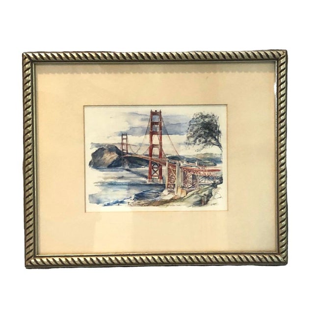 Illustration Vintage Prints of San Francisco, Framed - Set of 2 For Sale - Image 3 of 6
