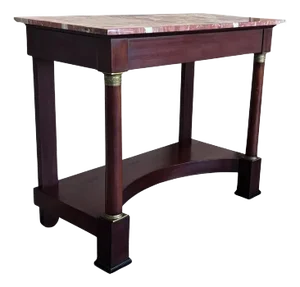 Antique French Empire Fruitwood Console Table with Drawer, 1890